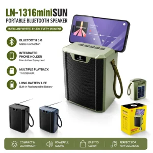 Solar Power Speaker with Phone Holder Telescopic Antenna FM Radio Mini Wireless Soundbox