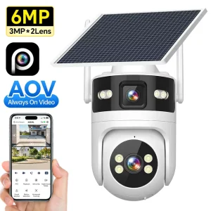 Solar Powered 4G Security Camera Outdoor Wireless CCTV with IR Night Vision 1080P Motion Detection for Farm/Rural Home