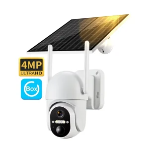 Solar Powered Wireless 4K Security Camera Outdoor Mini Smart Home Monitor Motion Detection Alert Night Vision Two-Way Audio
