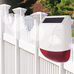 Solar Powered Wireless Outdoor Siren Built-in Lithium Battery Standalone Alarm Hub Loud Sound Strobe Flash Burglar Anti-Tamper