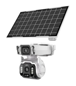 Solar Security Camera Dual Lens 4G LTE Outdoor 4MP Pan 355/Tilt 100 Two-Way Audio Night Vision Human Motion Tracking Built-in