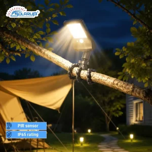 Solar Sensor Light IP65 LED 5W Garden Camping Railing Pole Flexible Wrap Night Day Use Exterior Pathway