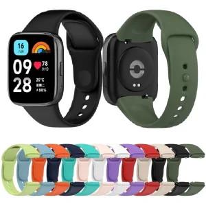 Solid Color Silicone Bracelet Replacement Wristband Strap for Xiaomi Redmi Watch 3 Active/Lite Smart Watch Band
