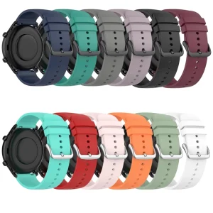Solid Color Silicone Strap Watch Band 22mm 20mm Smart Bracelet for Samsung Galaxy Watch & Amazfit GTE Fashion Accessory