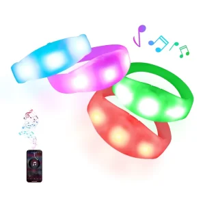 Sound Activated LED Wristband Glow Bracelet Seven Colors for Graduation Valentine’s Day Thanksgiving Father’s Day Christmas