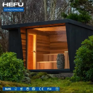 Spa Tubs Sauna Outdoor Relax Wet Lit Electric 6 Person Red Cedar Cube Outdoor Sauna with Heater Wood Sauna for Outdoor