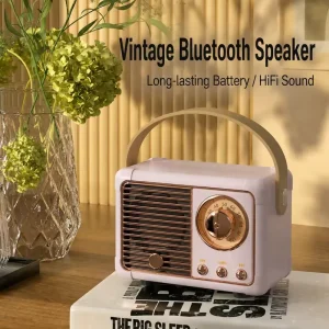 SpeakerHM11 Creative Retro Speaker Portable Gift Mini Speaker with Deep Bass Compatible with Phones