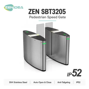 Speed Gate 304 Stainless Steel Auto Open Close Anti Tailgating IP52 Access Control Turnstile Pedestrian DC24V Brushless