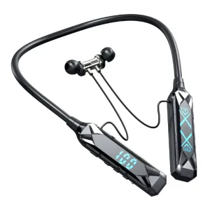 Sports Enhanced Light Breathing Headset for Running Gaming Karaoke Magnetic Neck Ear Return Digital Display Battery Indicator jl