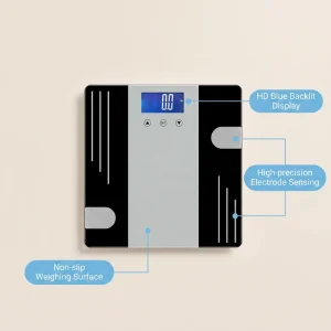 Square 30cm Body Weight Scale Blue Backlit LCD Home Bathroom Fitness Health Digital Bathroom Scale