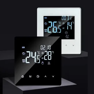 Square Central Air Conditioning Fan Coil Touch Screen Programmable Smart Thermostat Energy Saving Wall mounted for Hospital