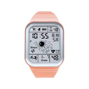 Square Male Female Youth Astronaut Digital LED Display Smart Watch Luminous Feature Fashion Rubber Band Sports 5BAR Water