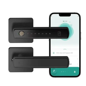Square Smart Door Lock Digital Interior Fingerprint Password Smart Lock for Interior Doors for American Standard