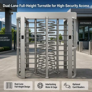 Stainless Steel Full Height Gate with Optional Access Control Integration at Casino Staff Entrance