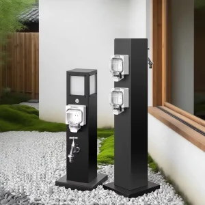 Stainless Steel IP66 Weatherproof Power Socket 10A Frost Proof Hose Bibb RV Campsite Marina Dock Villa Yard 2 Year Warranty