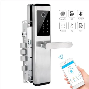 Stainless Steel Security Electronic Smart Biometric Fingerprint Door Lock With BLE Wifi App for Home