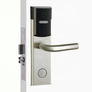 Stainless Steel Smart Electronic Magnetic Swipe Card Lock with LR6 Batteries for 38-55mm Wooden Doors and Keys for Hotels