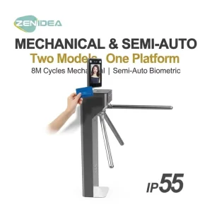 Stainless Steel Tripod Barrier Turnstile Semi-Auto Mechanical Dual Mode Access Gate with Hydraulic Damper