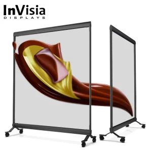 Standing Holographic Transparent LED Kiosk Display Mesh Digital Signage with High Brightness Smart Interactive No-Bezel