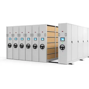 Steel Manual Electric Mobile Shelving Units Infrared Safety Sensors Smart Positioning Durable Modern Home Office Hotel
