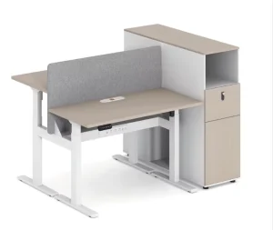 Steel Smart Electric Adjustable Height Office Desk Double Seater Modern Automatic Edge Banding