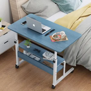 Student Study White Height Adjustable Computer Desk Top Wooden Modern Mobile Wheels Computer Desks Laptop Stand for Sale