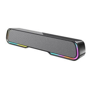 Stylish High Quality RGB Wireless Blue Tooth Smart Speaker Desktop Long Portable Subwoofer High power Speakers Type C Port