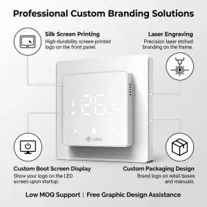 Suitable for Various Frames Detachable Wifi Thermostat with Voice Control Google Thermostat with ODM&OEM Home Thermostat