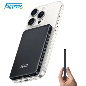 Super Slim 0.33″PD20W Metal Magnetic Wireless 5000mAh Power Banks Portable Fast Charging Magnetic Wireless Power Bank For Phones
