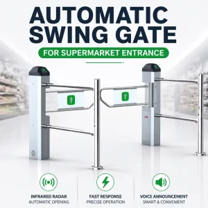 Supermarket Swing Turnstile Automatic Security Gate for Shopping Mall Customer Flow Management