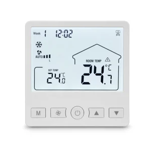 Support ODM OEM Tuya WiFi Smart Room Thermostat Fan Coil Central Air Conditioning Thermostat LCD Display Wireless Thermostat