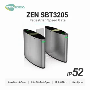 Swing Barrier Automatic Speed Gate Turnstile 0.4-0.8s Fast Open IR Anti-Pinch 8-9M Cycles 304 Stainless Steel Brushless
