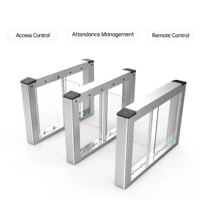 Swing Gate 304 Stainless Steel Paired with Face Recognition Machine Access Control for Gym Office Supermarket Hotel Bank School
