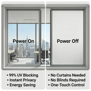 Switchable PDLC Smart Film Glass for Office Partition & Window Privacy