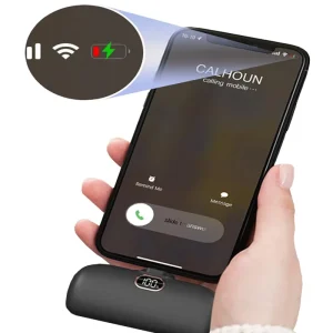 T Shape Type-C Plug-in LED Display PD 22.5W Capsule Compact Pocket Lipstick Mini Portable Fast Charging Power Bank for Phone