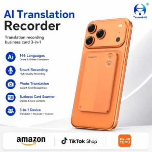 T10 Mini Portable AI Interpreter with Real-Time Voice, Text, Photo, Offline Translation, Recording, and World Time