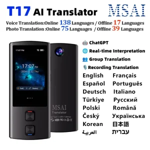 T17 AI Translator Instant Photo Translation Real Time Interpretation Touch Screen Chatgpt Translator Device for Travel