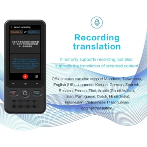 T18 Smart Offline Voice and Photo Translator Speech Recognition for Travel (No OS)