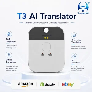 T3 Smart AI Translator Machine 144 Languages Real Time Two Way Cross App Call Translation Wireless Digital Office