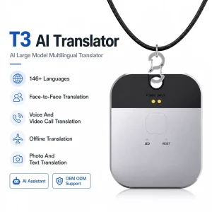 T3AI Large Model Translation Pen 144 Languages 5G for Enabled Aluminum Alloy Cross App Voice Call Video Photo Text