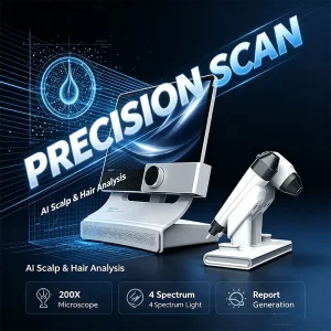 T5 AI Scalp Analyzer 19 Languages Available Scalp Report Oil Moisture Check Follicle Scanner