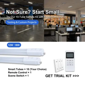 T8 Plastic Led Tubes PC Mesh Network Smart Lighting System with Sensor Dimmable for Retail