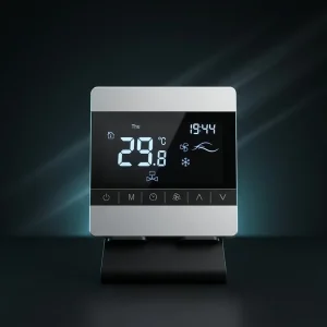 T8200F Digital Programmable RS485 Optional Fan Coil Thermostat 12V 220V Square Flame Retardant PC+ABS Energy Saving Wall mounted