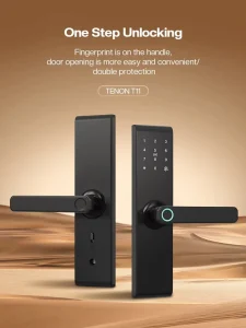 TENON Biometric Fingerprint Electronic Lock System Password Slim Design Smart Card Access for Wood Steel Wi Fi Enabled Tuya App