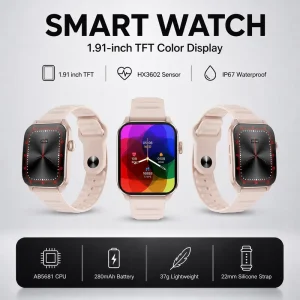 TFT 240 296 Rotary Button 22mm Silicone Strap 280mAh Battery IP67 Waterproof Sport Health Smart Watch