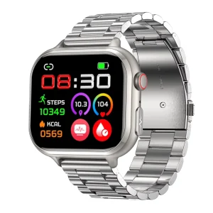 TK17 1.91-Inch Smart Watch for Men Fitness Metal Strap ECG/PPG/Bluetooth Call 380mAh Health Monitoring IP68 Waterproof Calendar