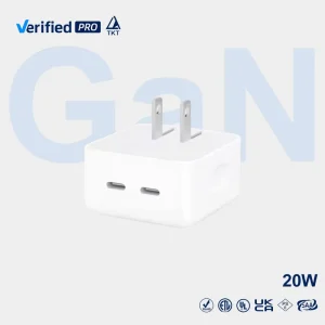 TKT 40W New Dual Type C Port Portable Power Adapter PD Fast Charger Foldable Plug Wall Charger for IPhone17 Air Pro Pro Max