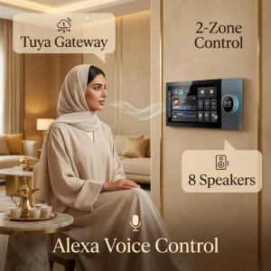 TL Q8 New Product Tuya Gateway Smart Home Control Panel 8 Inch Android Two Zone 8x30W Amplifier Alexa Voice for Villa