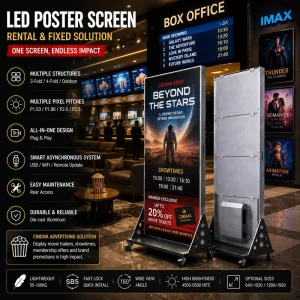 TOPvision P2.0 LED Poster Display Screen Full Color Digital Signage 2 Year Warranty Multi Language CMS for Retail Store