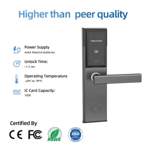 TTLock Tthotel Pro Smart Hotel Lock System Stainless Steel RFID Card Keyless Smart Lock for for Wood Aluminum Doors